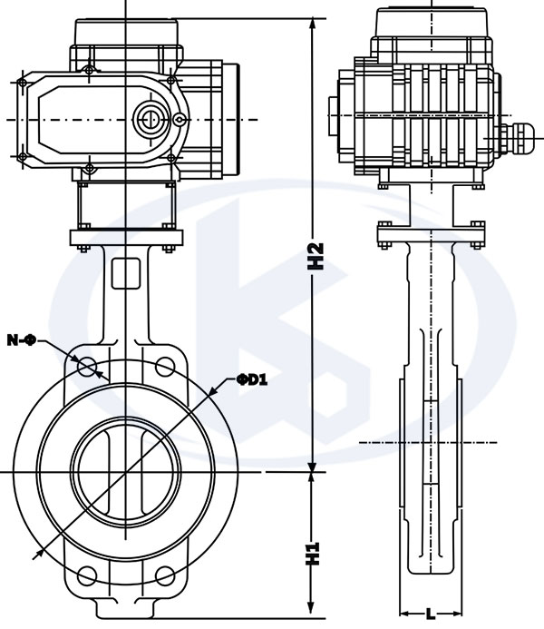 電動(dòng)襯膠蝶閥外形尺寸